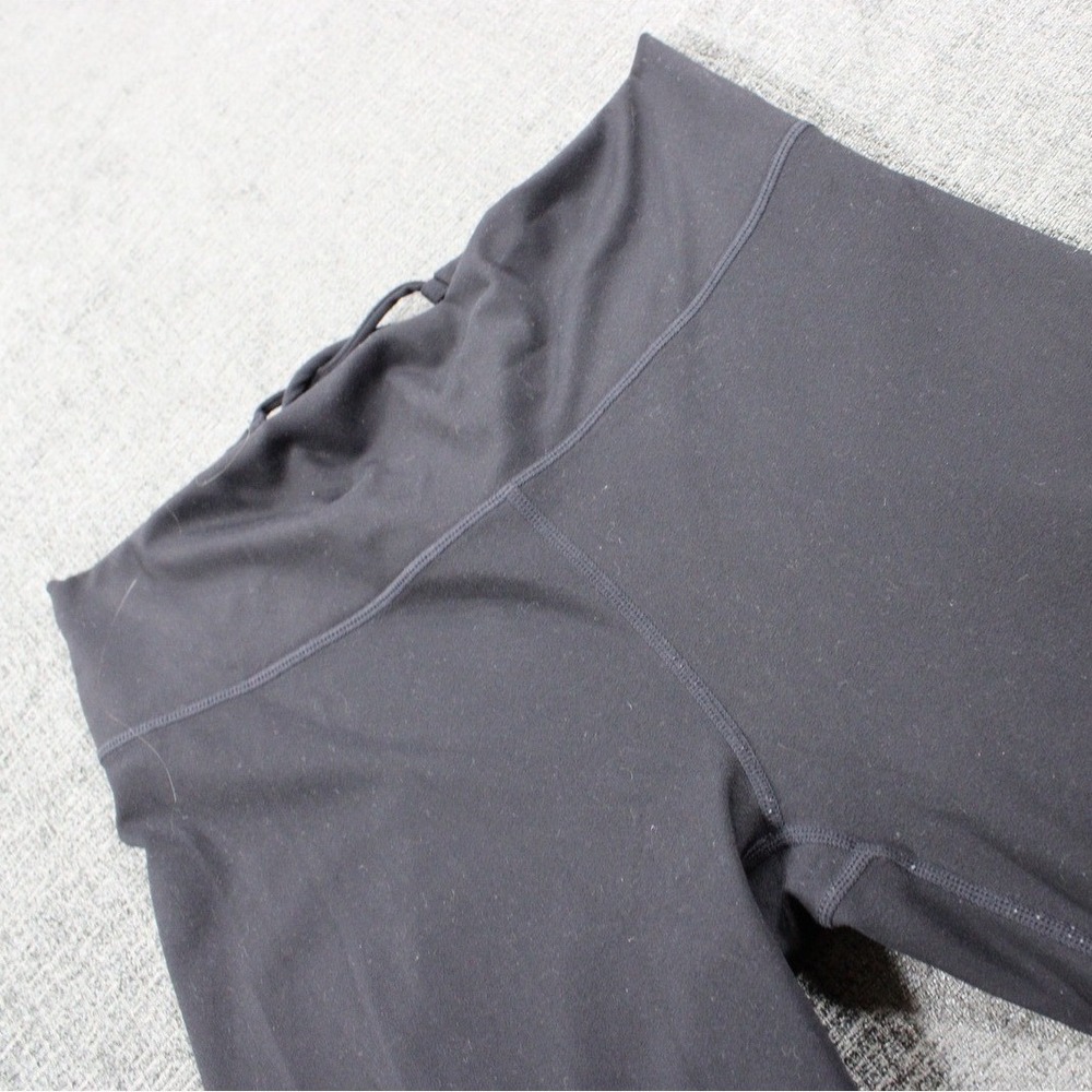 Fabletics Black Lace Up Back Flared Yoga‎ Pants High Rise Athletic Leggings